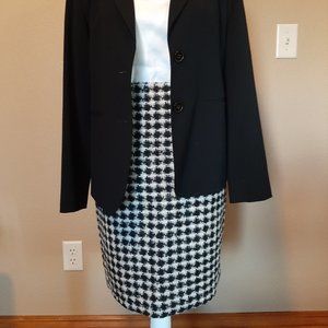 Ann Taylor Wool Blend Houndstooth Pencil Skirt